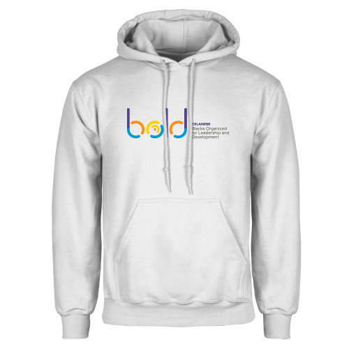  White Fleece Hoodie - bold w tagline