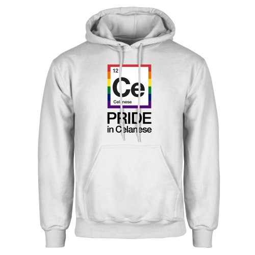  White Fleece Hoodie - Pride in Celanese Vertical