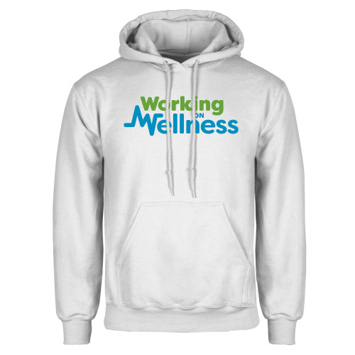  White Fleece Hoodie - Working on Wellness