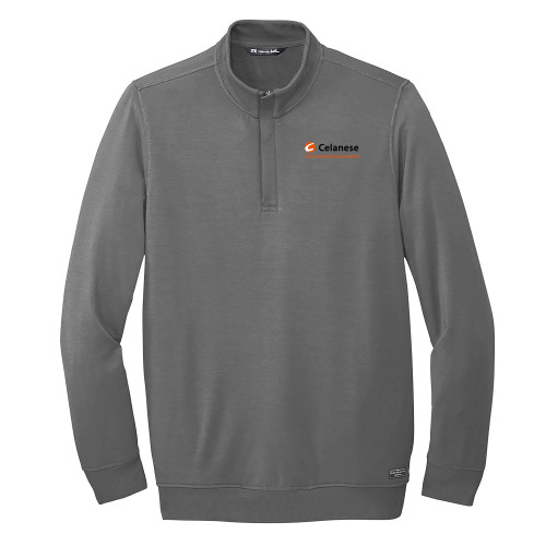  TravisMathew Grey Newport 1/4 Zip Fleece - Celanese - Primary Logo w/Tagline