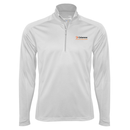  Syntrel White Interlock 1/4 Zip - Celanese - Primary Logo w/Tagline