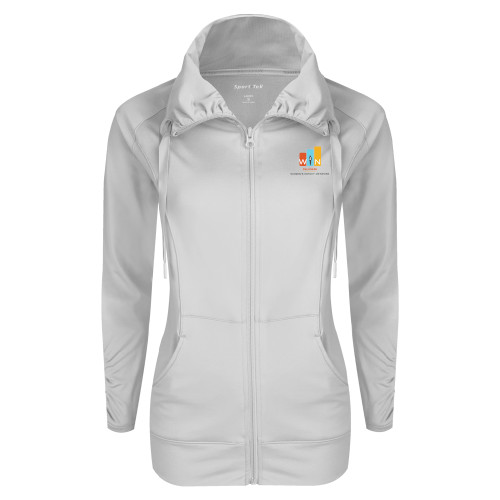  Womens White Sport Wick Stretch Full Zip Jacket - Womens Impact Network