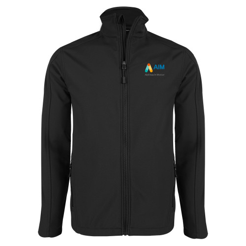  Black Softshell Jacket - AIM with Tagline