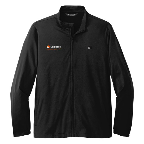  TravisMathew Black Surfside Full Zip Jacket - Celanese - Primary Logo w/Tagline