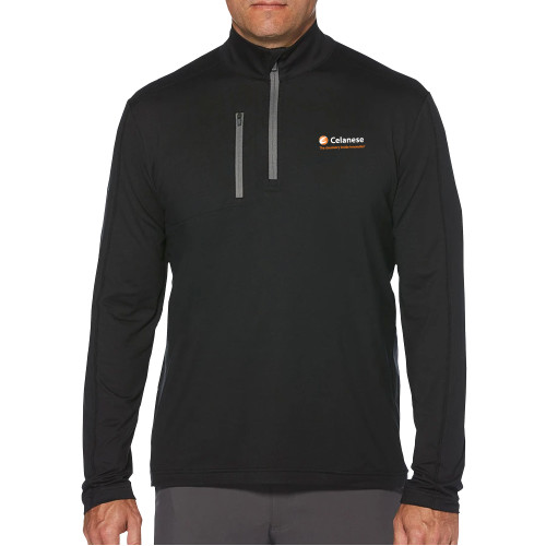  Callaway Black 1/4 Zip Pullover - Celanese - Primary Logo w/Tagline