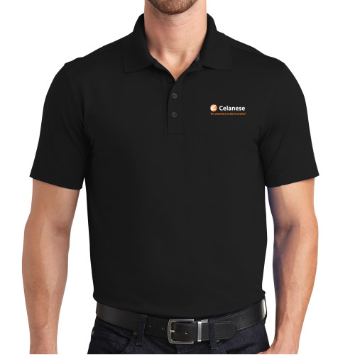  OGIO Black Metro Polo - Celanese - Primary Logo w/Tagline