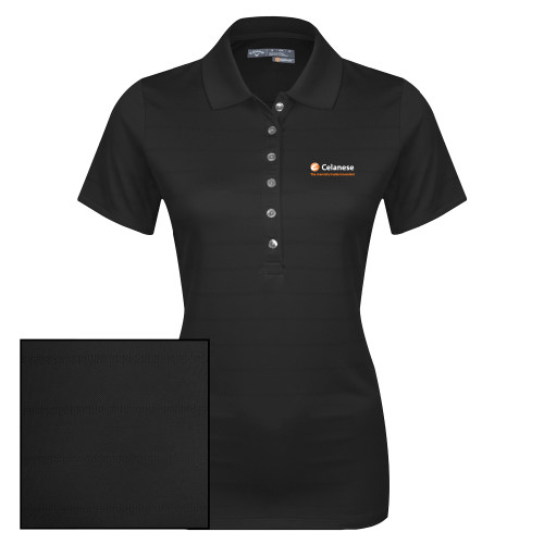  Callaway Womens Black Opti Vent Polo - Celanese - Primary Logo w/Tagline