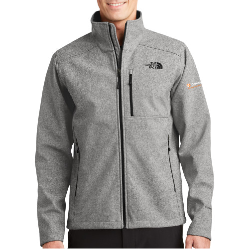  The North Face Grey Heather Apex Barrier Softshell Jacket - Celanese - Primary Logo w/Tagline