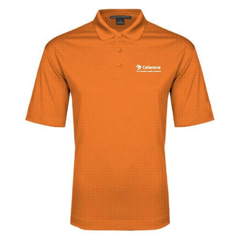  Orange Performance Fine Jacquard Polo - Celanese - Primary Logo w/Tagline