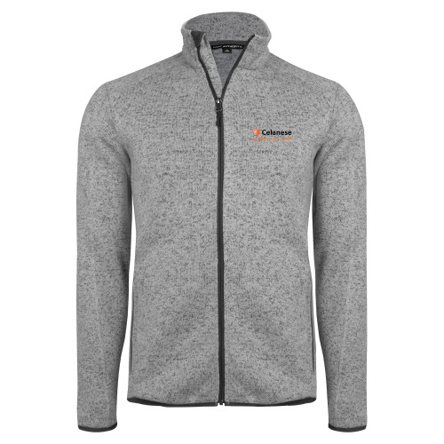  Grey Heather Sweater Fleece Jacket - Celanese - Primary Logo w/Tagline