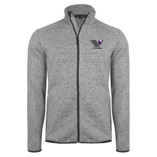  Grey Heather Sweater Fleece Jacket - Veterans