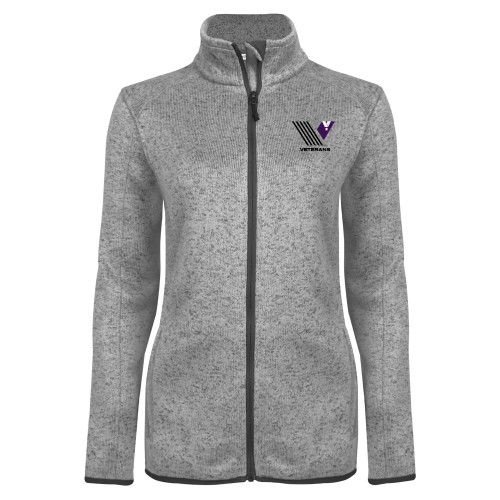  Womens Grey Heather Fleece Jacket - Veterans