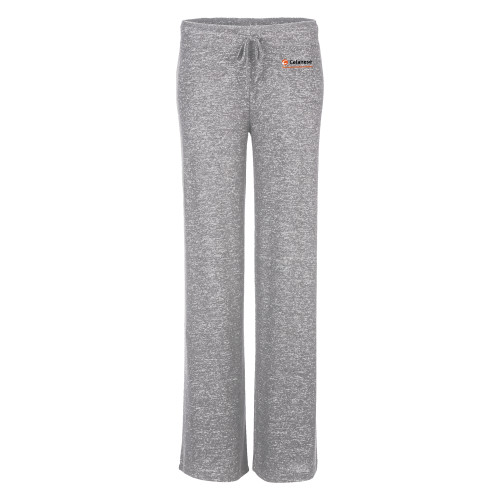  Boxercraft Womens Oxford Grey Heather Cuddle Wide Leg Pant - Celanese - Primary Logo w/Tagline