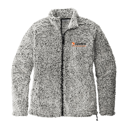  Womens Grey Heather Cozy Fleece Jacket - Celanese - Primary Logo w/Tagline