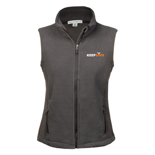  Womens Charcoal Fleece Full Zip Vest - KeepSafe