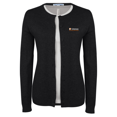  Womens Black Cardigan Sweater - Celanese - Primary Logo w/Tagline