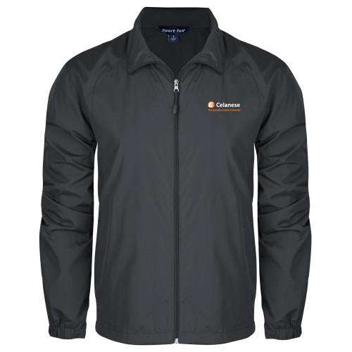  Charcoal Full Zip Wind Jacket - Celanese - Primary Logo w/Tagline
