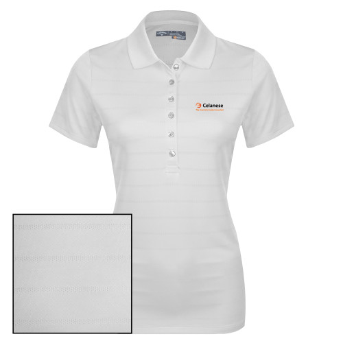  Callaway Womens White Opti Vent Polo - Celanese - Primary Logo w/Tagline