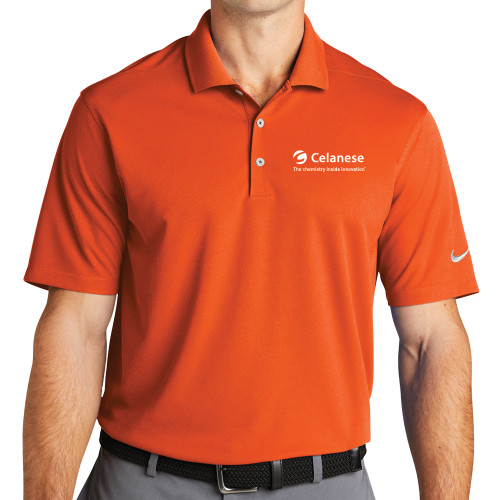  Nike Orange Dri Fit Micro Pique 2.0 Polo - Celanese - Primary Logo w/Tagline