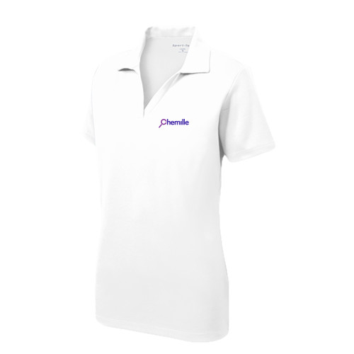  Womens White Dry Mesh Polo - Chemille