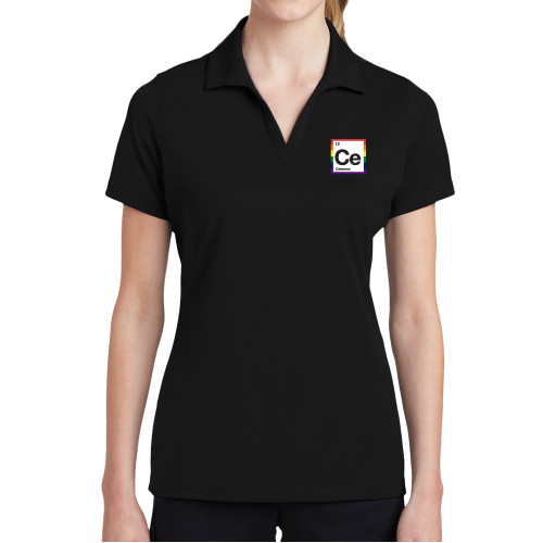  Womens Black Dry Mesh Polo - Pride in Celanese