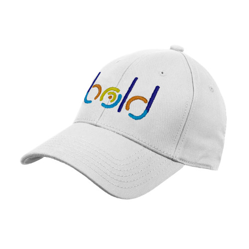  White Structured Adjustable Pro Style Hat - bold