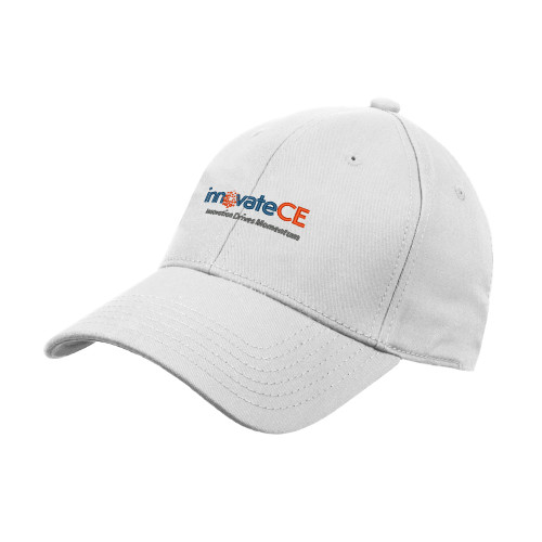  White Structured Adjustable Pro Style Hat - innovateCE