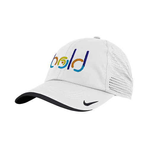  Nike White Dri Fit Perforated Hat - bold