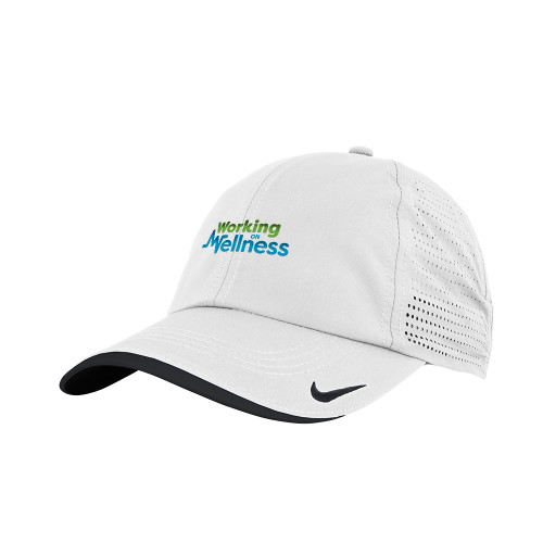  Nike White Dri Fit Perforated Hat - Working on Wellness