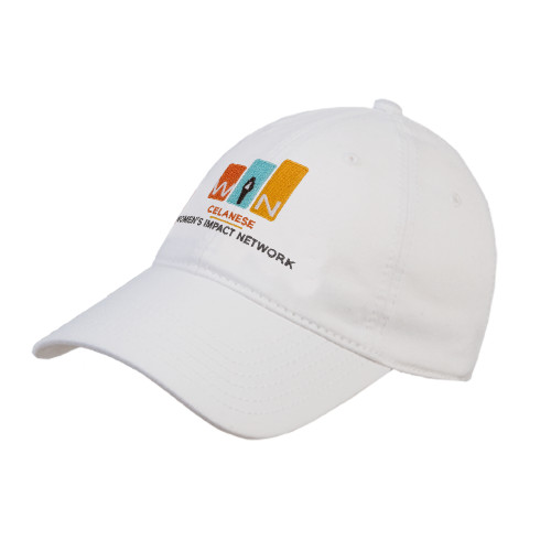  White Unstructured Adjustable Low Profile Hat - Womens Impact Network