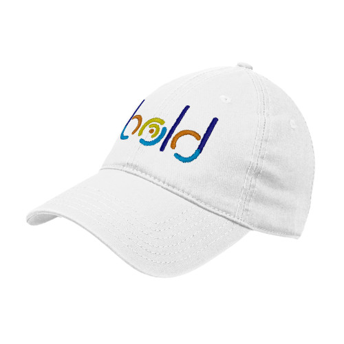  White Unstructured Adjustable Low Profile Hat - bold