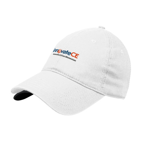  White Unstructured Adjustable Low Profile Hat - innovateCE