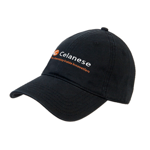  Black Unstructured Adjustable Low Profile Hat - Celanese - Primary Logo w/Tagline