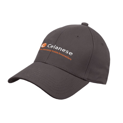  Charcoal Structured Adjustable Pro Style Hat - Celanese - Primary Logo w/Tagline