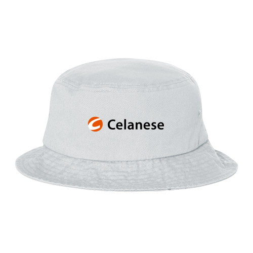  Sportsman White Bucket Hat - Celanese - Primary Logo
