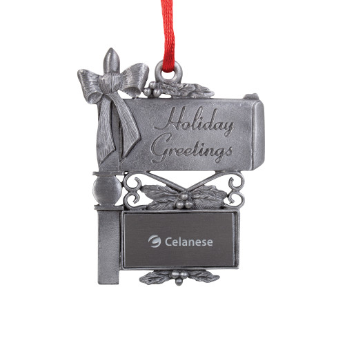  Pewter Mail Box Ornament - Celanese Engraved