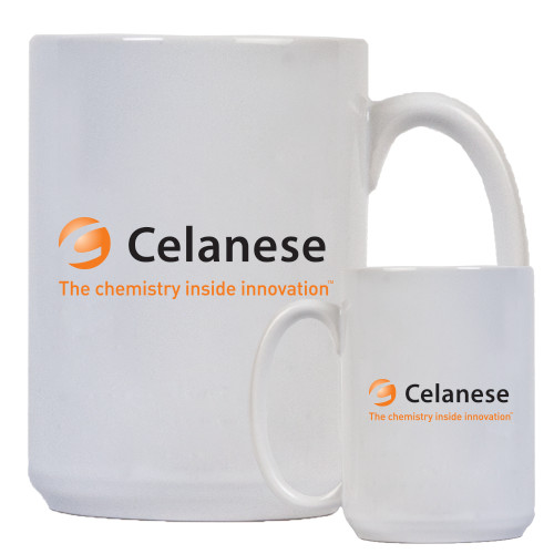  Full Color White Mug 15oz - Celanese - Primary Logo w/Tagline