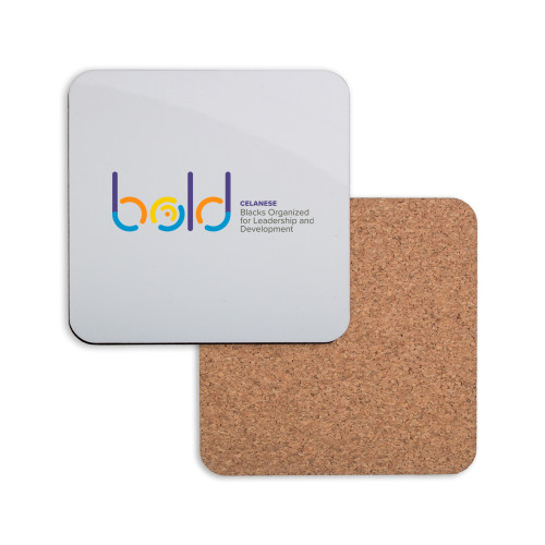  Hardboard Coaster w/Cork Backing - bold w tagline