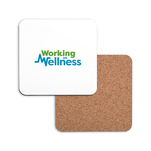  Hardboard Coaster w/Cork Backing - Working on Wellness