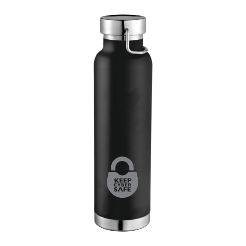  Thor Copper Vacuum Insulated Black Bottle 22oz - Keep Cyber Safe Engrave