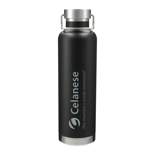 Thor Copper Vacuum Insulated Black Bottle 32oz - Celanese - Primary Logo w/Tagline Engraved