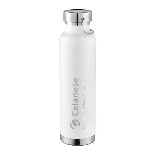  Thor Copper Vacuum Insulated White Bottle 22oz - Celanese - Primary Logo w/Tagline Engraved