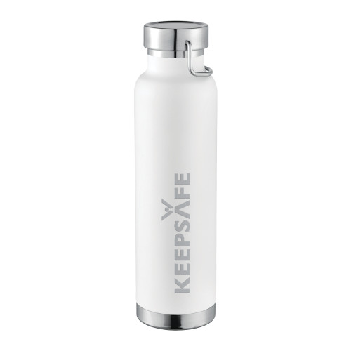  Thor Copper Vacuum Insulated White Bottle 22oz - KeepSafe Engraved