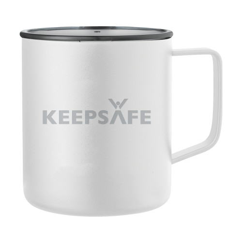  Rover Camp Vacuum Insulated White Mug 14oz - KeepSafe Engraved