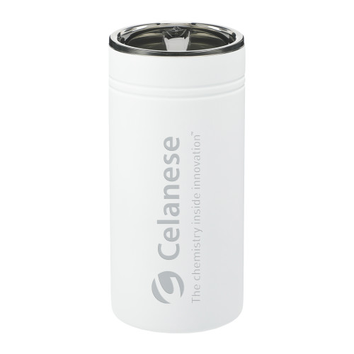  Sherpa Vacuum White Tumbler & Insulator 12oz - Celanese - Primary Logo w/Tagline Engraved
