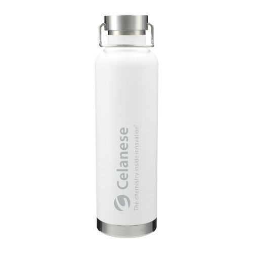  Thor Copper Vacuum Insulated White Bottle 32oz - Celanese - Primary Logo w/Tagline Engraved