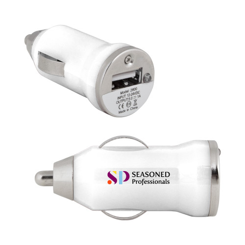  On the Go White Car Charger - Seasoned Professionals Horizontal