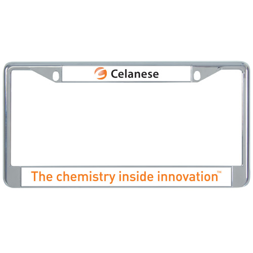  Metal License Plate Frame in Chrome - Celanese