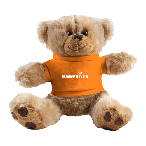  Plush Big Paw 8 1/2 inch Brown Bear w/Orange Shirt - KeepSafe