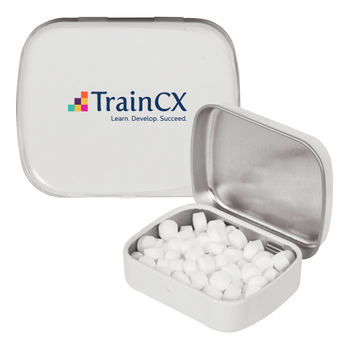  White Rectangular Peppermint Tin - TrainCX